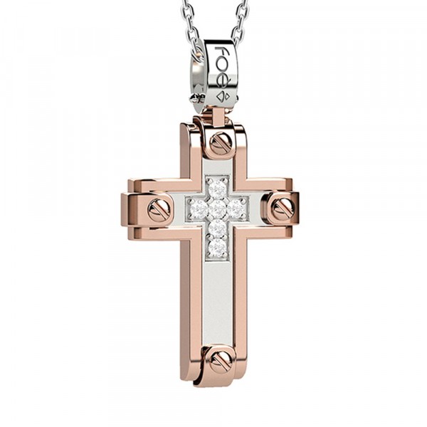 Croce in oro 750% con diamanti bianchi