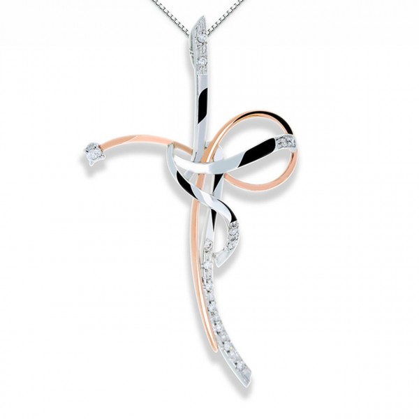 Croce in oro 750% con diamanti