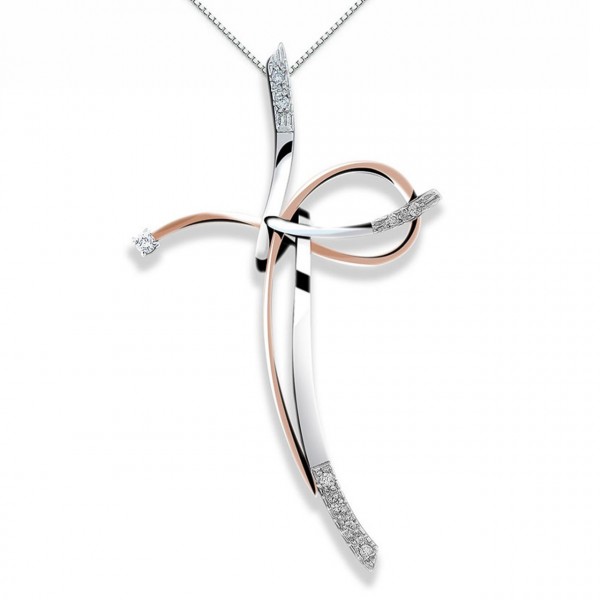 Croce in oro 750% con diamanti