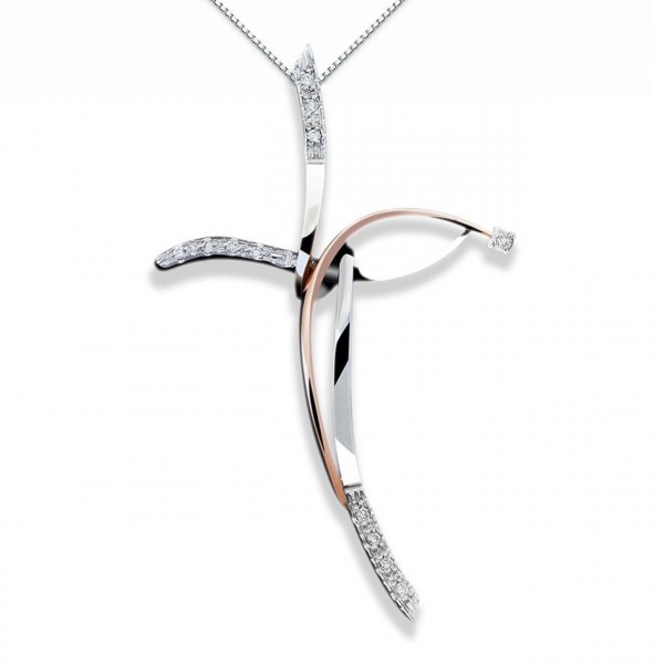 Croce in oro 750% con diamanti