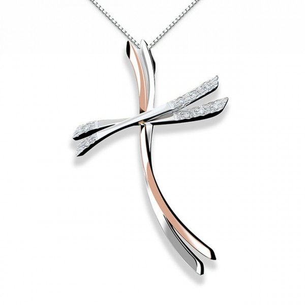 Croce in oro 750% con diamanti