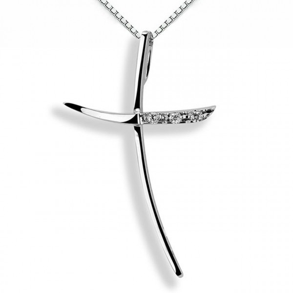 Croce in oro 750% con diamanti