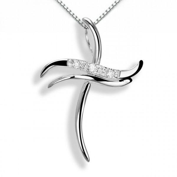 Croce in oro 750% con diamanti