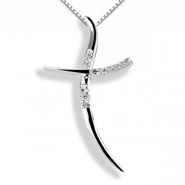 Croce in oro 750% con diamanti