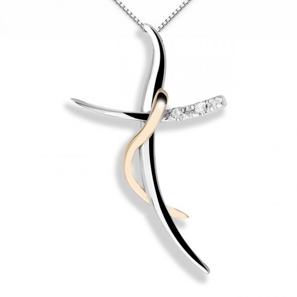 Croce in oro 750% con diamanti