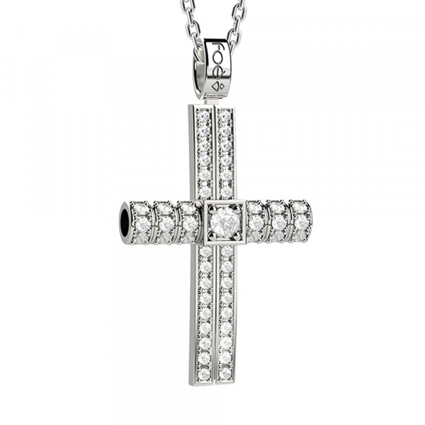Croce in oro 750% con diamanti bianchi