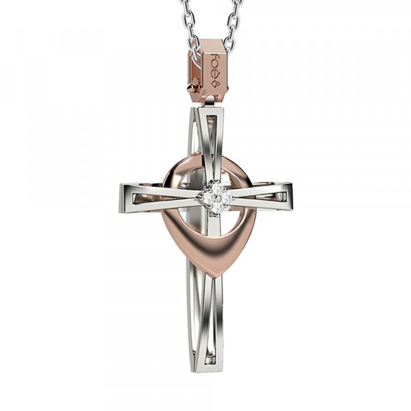 Croce in oro 750% con diamanti bianchi