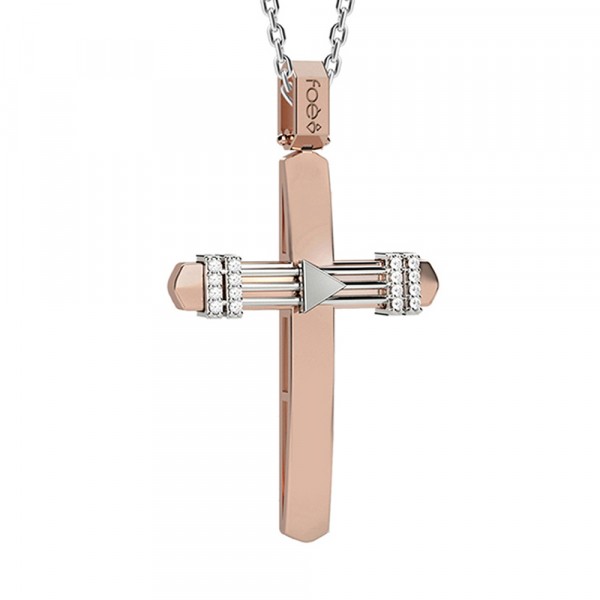 Croce in oro 750% con diamanti bianchi