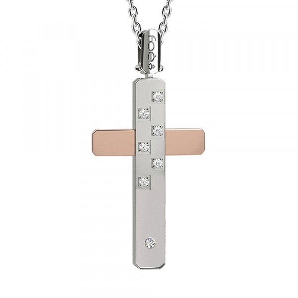 Croce in oro 750% con diamanti bianchi