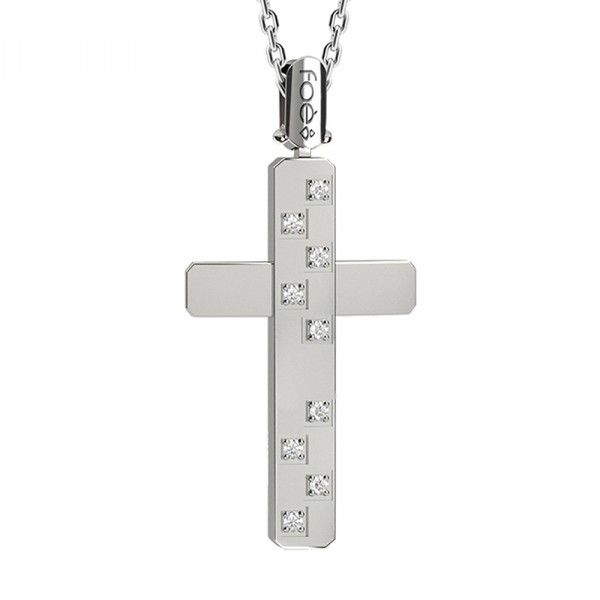 Croce in oro 750% con diamanti bianchi