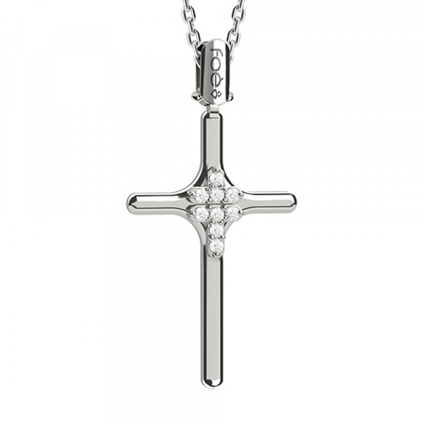 Croce in oro 750% con diamanti bianchi