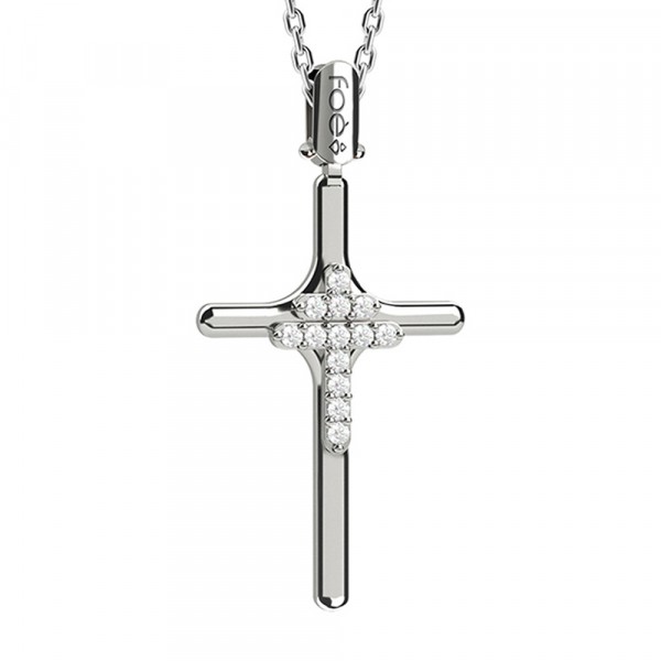 Croce in oro 750% con diamanti bianchi