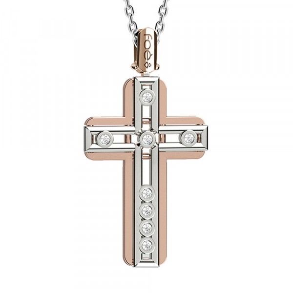Croce in oro 750% con diamanti bianchi