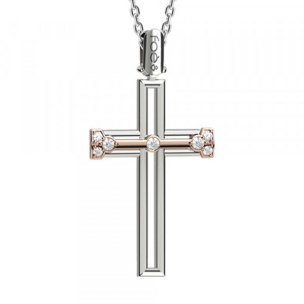 Croce in oro 750% con diamanti bianchi 