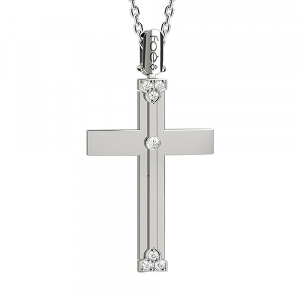 Croce in oro 750% con diamanti bianchi