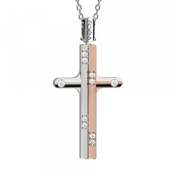 Croce in oro 750% con diamanti bianchi