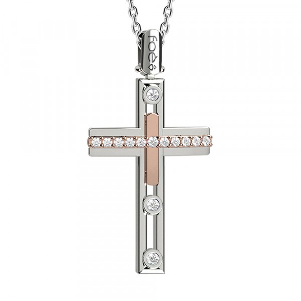 Croce in oro 750% con diamanti bianchi