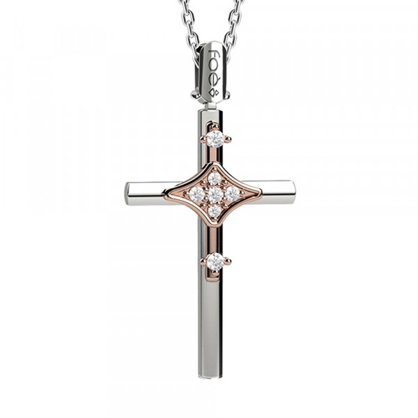 Croce in oro 750% con diamanti bianchi