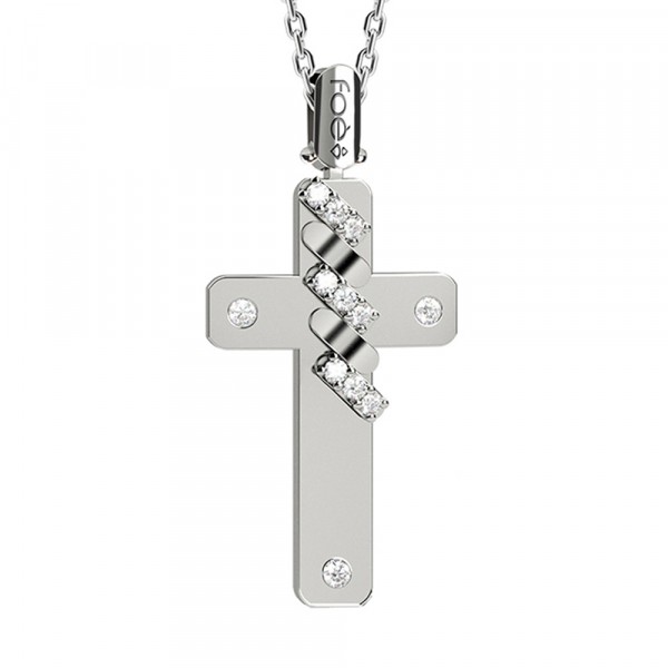 Croce in oro 750% con diamanti bianchi