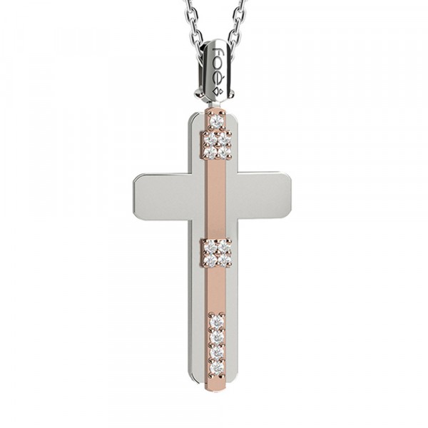 Croce in oro 750% con diamanti bianchi