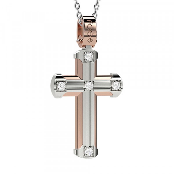 Croce in oro 750% con diamanti bianchi