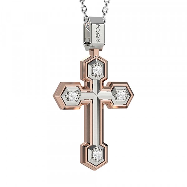 Croce in oro 750% con diamanti bianchi