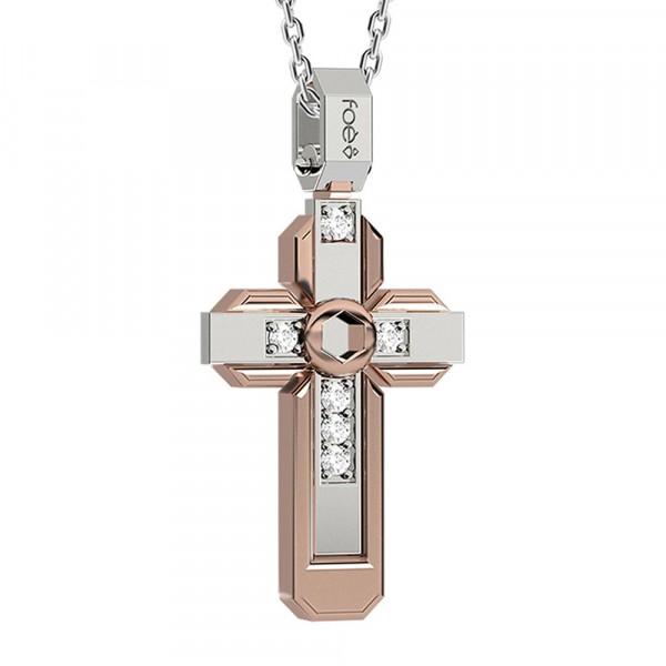 Croce in oro 750% con diamanti bianchi
