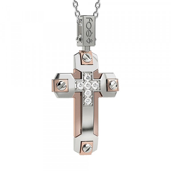 Croce in oro 750% con diamanti bianchi