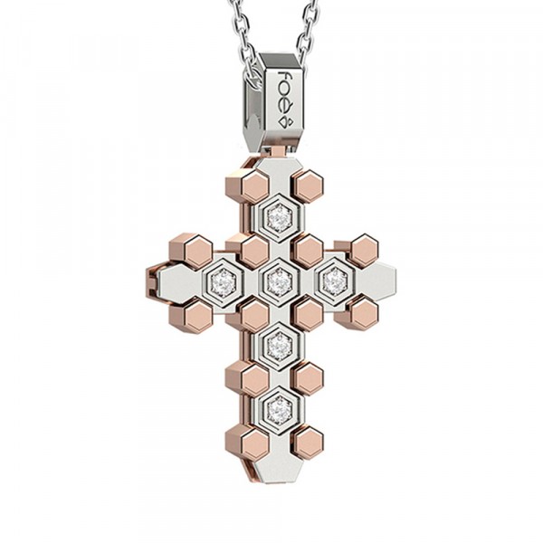 Croce in oro 750% con diamanti bianchi