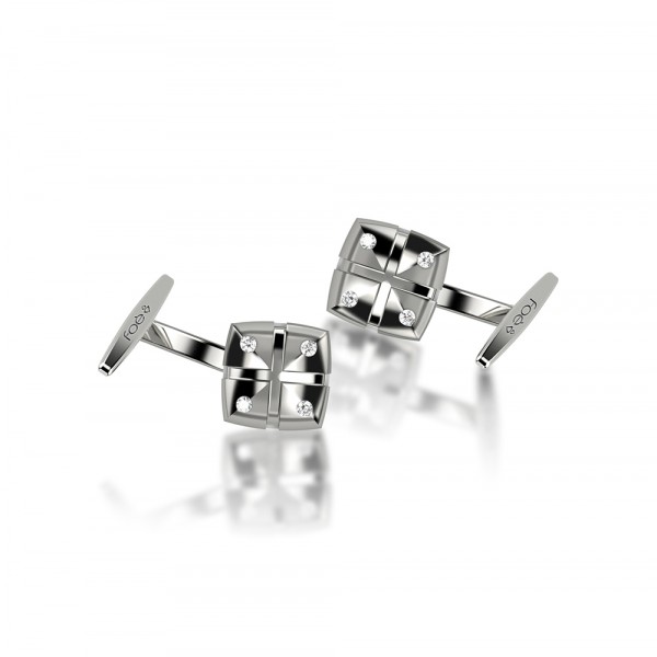 Gemelli in oro 750% con diamanti bianchi