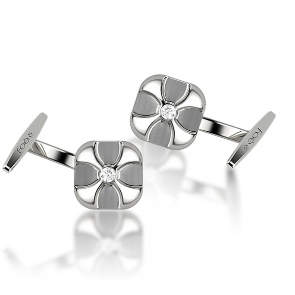 Gemelli in oro 750% con diamanti bianchi
