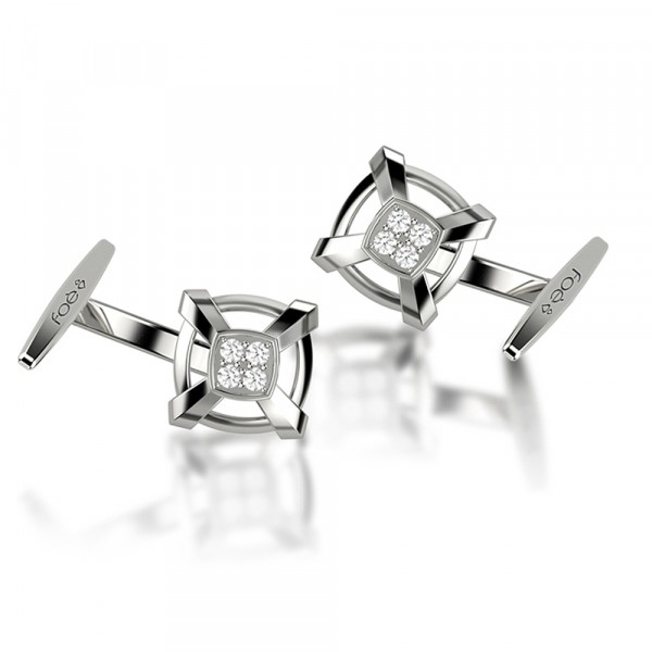Gemelli in oro 750% con diamanti bianchi