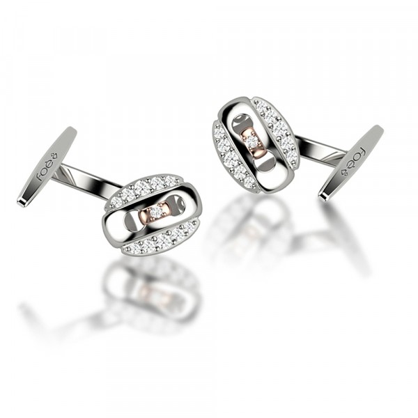 Gemelli in oro 750% con diamanti bianchi