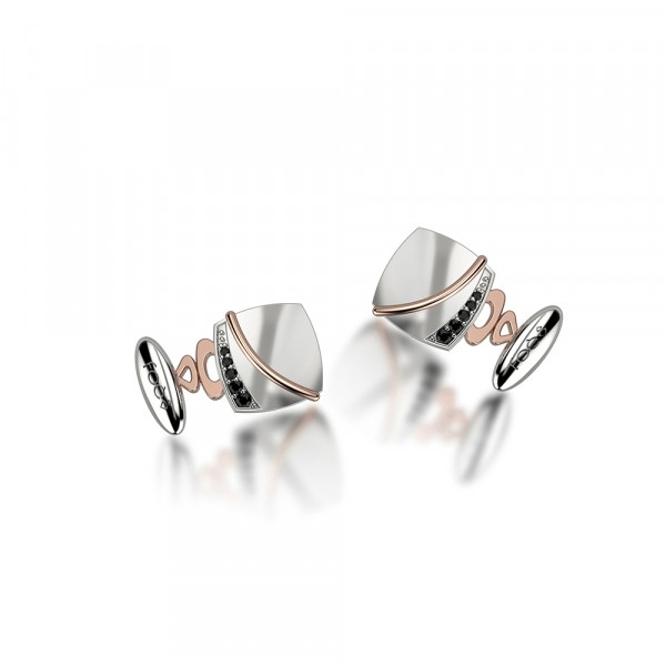 Gemelli in oro 750% con diamanti neri