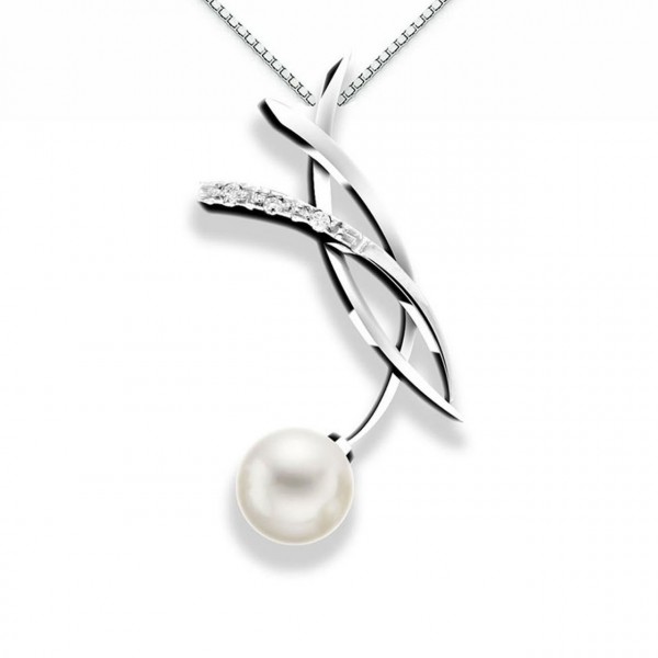 Pendente in oro 750% con diamanti e perla