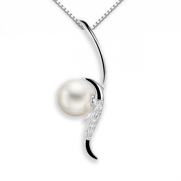 Pendente in oro 750% con diamanti e perla