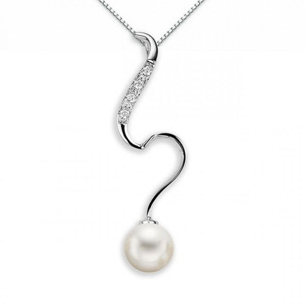 Pendente in oro 750% con diamanti e perla
