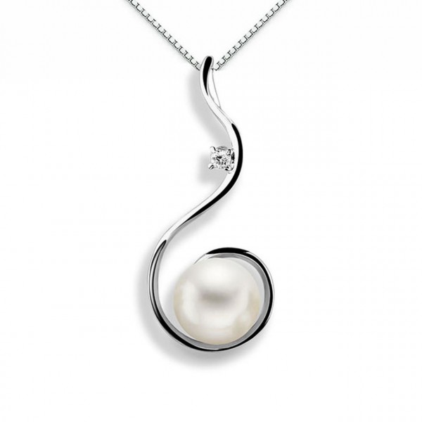 Pendente in oro 750% con diamanti e perla