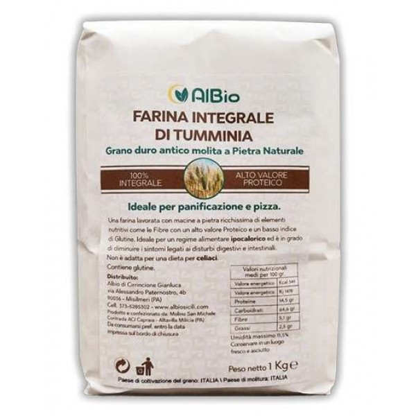 Farina di Tumminia (timilia) grano antico siciliano  da molitura a pietra naturale